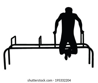 man doing exercises vector silhouette