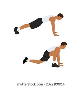 Man doing Groiners exercise. Flat vector illustration isolated on white background