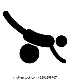 A man doing gym exercise by gym ball 