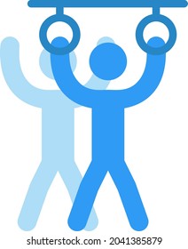 Man doing gymnastic, illustration, vector, on a white background.