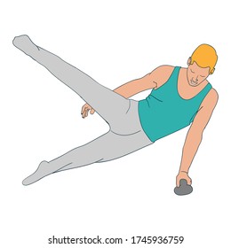 un hombre haciendo gimnasia ilustraciones vectoriales deportivas