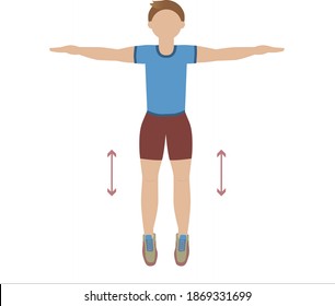 Man Doing Jumping Jacks - Illustration