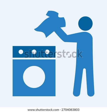 Man Doing Laundry smart trendy vector delightful amazing design useful Illustration colorful background.eps