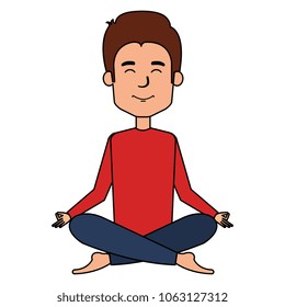man doing the lotus position