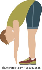 Man doing lumbar length exercises - illustration