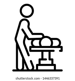 Man doing massage icon. Outline man doing massage vector icon for web design isolated on white background