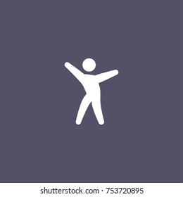 man doing morning exercise icon
