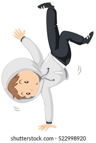 Man doing one handstanding illustration