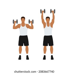 Man Doing Overhead Dumbbell Shoulder Press Stock Vector (Royalty Free ...