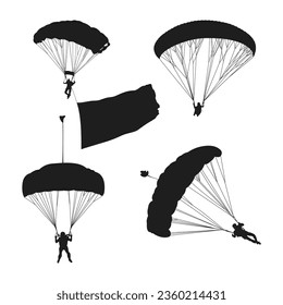 man doing parachute skydive silhouette