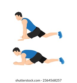 Man doing Pigeon glute stretch exercise. Flat vector illustration isolated on white background