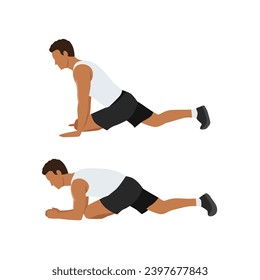 Man doing Pigeon glute stretch exercise. Flat vector illustration isolated on white background