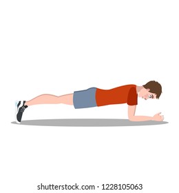 Man Woman Exercising Standing Plank Position Stock Vector (Royalty Free ...