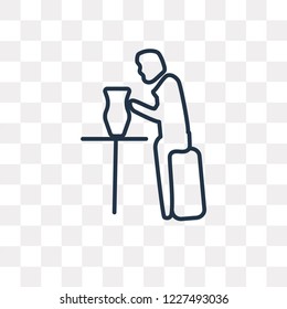 Man Doing Pottery vector outline icon isolated on transparent background, high quality linear Man Doing Pottery transparency concept can be used web and mobile