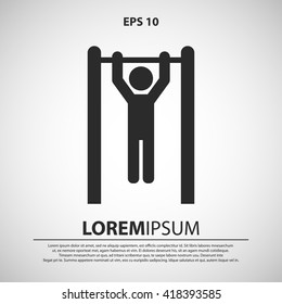man doing pullups icon. man doing pullups vector illustration