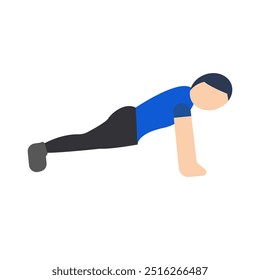 Man doing push up Icon. Vector.