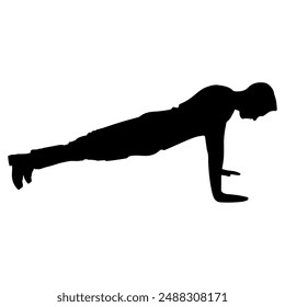 man doing pushup logo silhouette