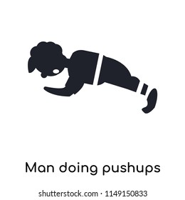 Man doing pushups icon vector isolated on white background for your web and mobile app design, Man doing pushups logo concept