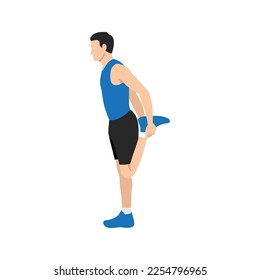 Man doing neck stretch exercise flat Royalty Free Vector