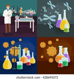 Man doing reaction in science laboratory, chemistry equipment  lab research concept, chemical tube and medicine liquid glass in medical experiment. Scientific, pharmacy technology test flask