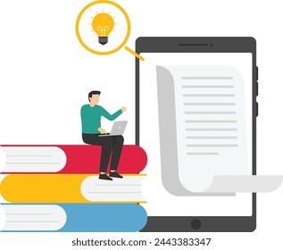 Man doing research through internet. Education, Paperwork concept. Data Analysis working Management report with intellectual property connected to database.


