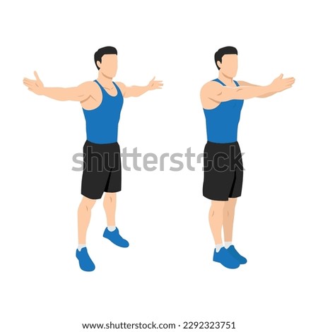Man doing Seal Jacks. Sport exersice. Flat vector illustration isolated on white background