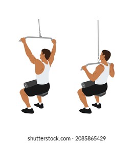 Man Doing Seated Lat Pulldowns Flat Stock Vector (Royalty Free ...