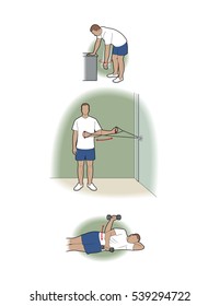 Man doing shoulder strengthening exercises