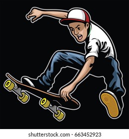 man doing skateboard trick stunt