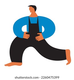 A man is doing sports on a white background
