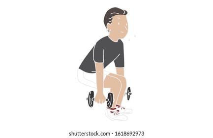 A man doing squats with dumbbells