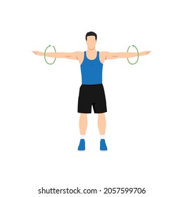 Man Doing Overhead Triceps Stretch Exercise. Flat Vector