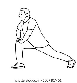 Man doing stretching exercises on car free day