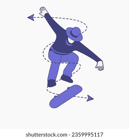 a man is doing a trick on a skateboard vector illustration