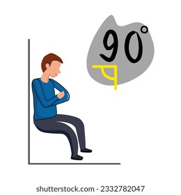 A man doing wall sit fitness exercise. Vector illustration