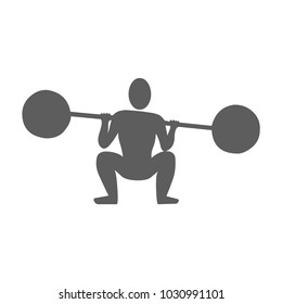 Man doing weight lifting. Silhouette of an athlete icon. Sportsman element icon. Premium quality graphic design. 
