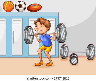 Man doing weightlifting inside the gym