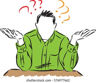 man doing why gesture vector illustration