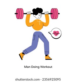 Man Doing Workout abstract concept vector in a flat style stock illustration