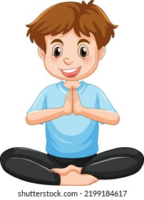 A man doing yoga cartoon character illustration