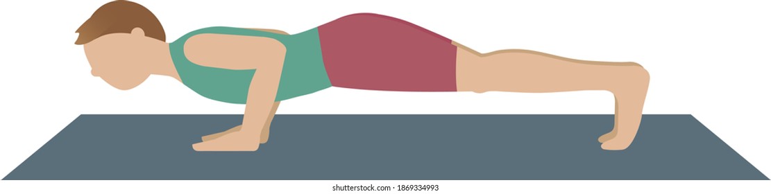 Man doing yoga exercise - illustration