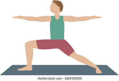 Man doing yoga exercise - illustration
