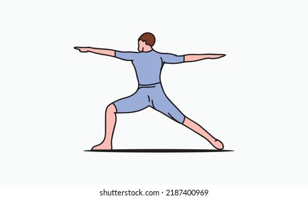 man doing yoga exercise illustration