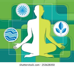 A man doing yoga exercises