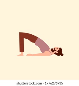 Man doing Yoga illustration concept. Yoga pose vector in flat style. Balance training exercise