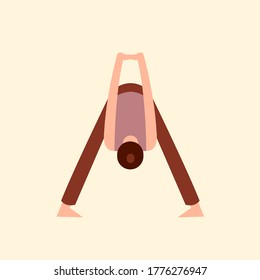 Hombre haciendo el concepto de ilustración del yoga. Vector de pose de yoga en forma plana. Ejercicio de formación de equilibrio