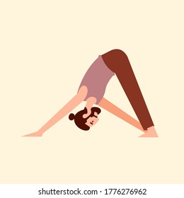 Hombre haciendo el concepto de ilustración del yoga. Vector de pose de yoga en forma plana. Ejercicio de formación de equilibrio
