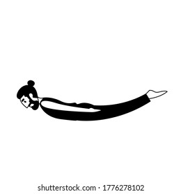 Mann, der Yoga-Illustration Konzept. Yogapositvektor auf Schwarz-Weiß. Bilanzschulung
