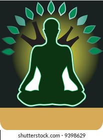  a man doing yoga and meditation	