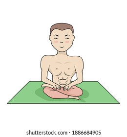 Man doing yoga on the mat